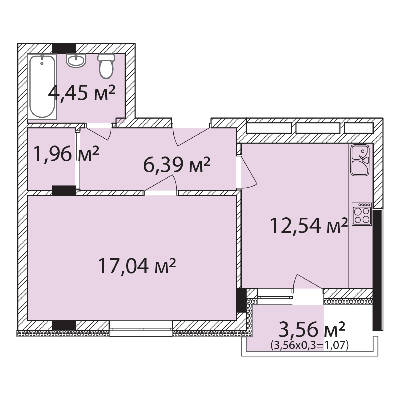 1-кімнатна 43.45 м² в ЖК Лавандовий від 17 300 грн/м², м. Бровари