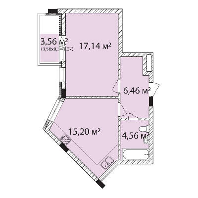 1-кімнатна 44.43 м² в ЖК Лавандовий від 17 300 грн/м², м. Бровари