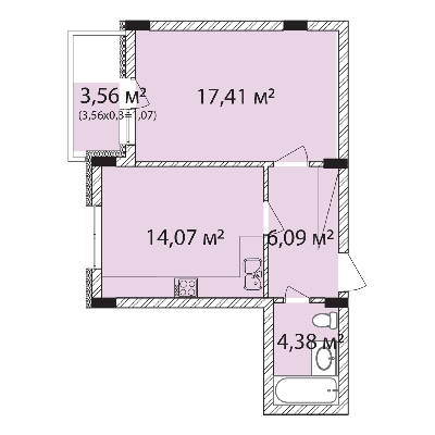 1-кімнатна 43.02 м² в ЖК Лавандовий від 17 300 грн/м², м. Бровари
