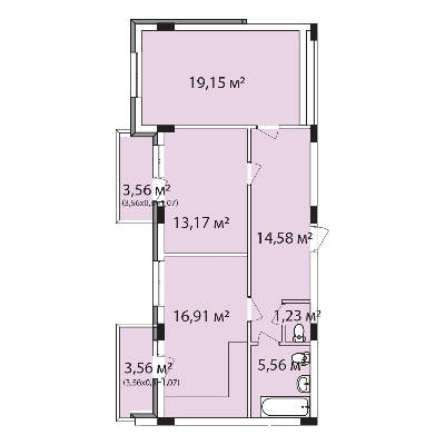 2-кімнатна 72.54 м² в ЖК Лавандовий від 21 379 грн/м², м. Бровари