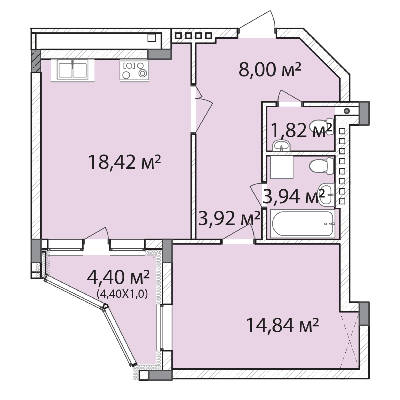 2-комнатная 54.6 м² в ЖК Лавандовый от 21 379 грн/м², г. Бровары