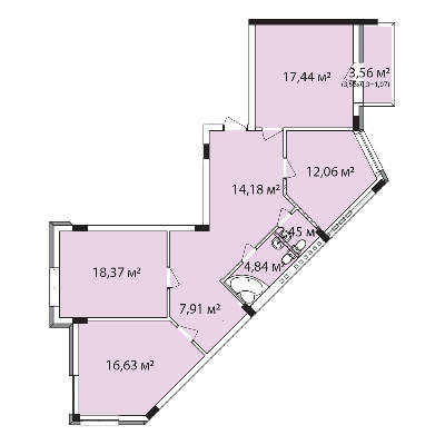3-кімнатна 94.95 м² в ЖК Лавандовий від 15 700 грн/м², м. Бровари