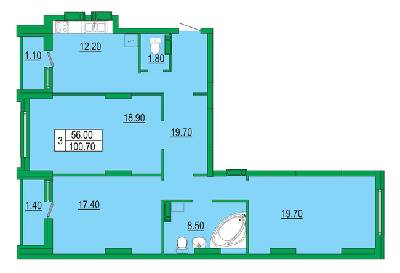 3-комнатная 100.7 м² в ЖК Венеция от 33 800 грн/м², Киев