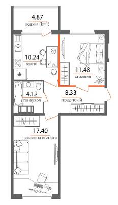 2-комнатная 55.47 м² в ЖК Welcome Home на Стеценко от 20 000 грн/м², Киев