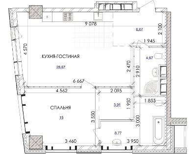 1-кімнатна 67.54 м² в ЖК Park Avenue VIP від забудовника, Київ