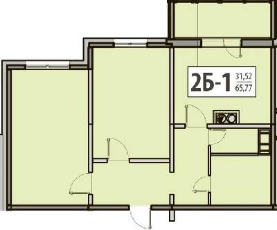 2-кімнатна 65.77 м² в ЖК Welcome Home на Садовій, 45Б від 17 850 грн/м², м. Ірпінь