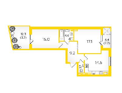 2-комнатная 68 м² в ЖК Scandia от 16 500 грн/м², г. Бровары
