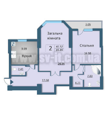 2-комнатная 85.89 м² в ЖД на ул. Каунасская, 2А от 24 300 грн/м², Киев