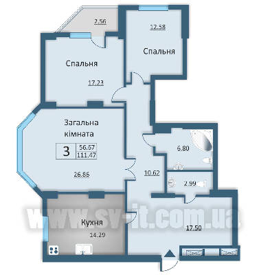3-кімнатна 111.47 м² в ЖБ на вул. Каунаська, 2А від 17 500 грн/м², Київ