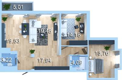 3-комнатная 98.7 м² в ЖК Новопечерська Вежа от 36 350 грн/м², Киев