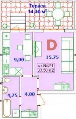1-комнатная 33.5 м² в ЖК LikeHouse от застройщика, пгт Ворзель
