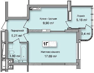 1-комнатная 42.18 м² в ЖК по ул. Ю. Кондратюка от 26 900 грн/м², Киев