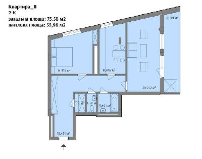 2-комнатная 75.58 м² в ЖК на ул. Варшавская, 201А от 18 500 грн/м², Львов