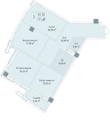 3-кімнатна 111.69 м² в ЖК Бульвар Фонтанів від 68 150 грн/м², Київ