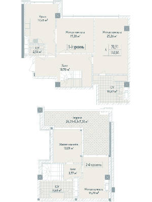 4-кімнатна 140.04 м² в ЖК Бульвар Фонтанів від 71 280 грн/м², Київ