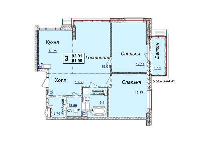 3-комнатная 92.91 м² в ЖК Новопечерские Липки от 34 390 грн/м², Киев