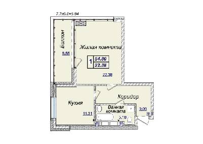 1-комнатная 54.8 м² в ЖК Новопечерские Липки от застройщика, Киев
