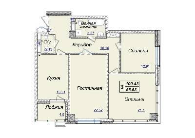 3-комнатная 100.43 м² в ЖК Новопечерские Липки от 34 390 грн/м², Киев
