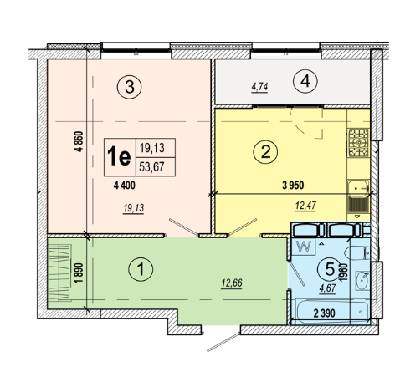 1-комнатная 53.67 м² в ЖК Podil Plaza & Residence от 47 250 грн/м², Киев