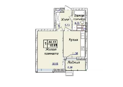 1-комнатная 44.13 м² в ЖК Новопечерские Липки от застройщика, Киев