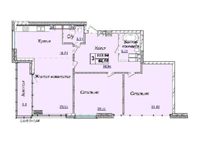 3-комнатная 119.94 м² в ЖК Новопечерские Липки от 34 390 грн/м², Киев