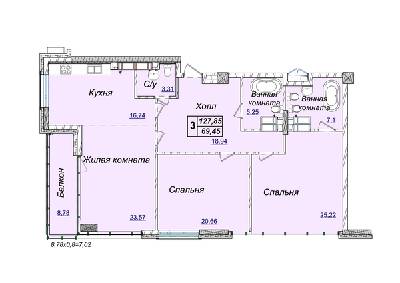 3-комнатная 127.85 м² в ЖК Новопечерские Липки от 34 390 грн/м², Киев