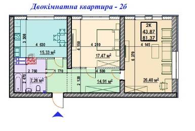 2-комнатная 81.37 м² в ЖК Ривьера от 24 000 грн/м², Киев