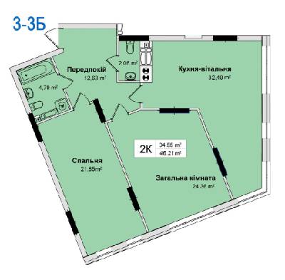 2-комнатная 94.55 м² в ЖК Ривьера от 24 000 грн/м², Киев