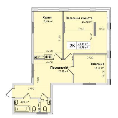 2-комнатная 74.81 м² в ЖК Ривьера от 24 000 грн/м², Киев