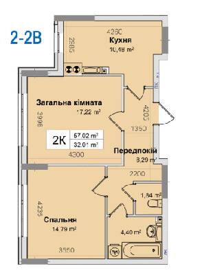 2-комнатная 57.02 м² в ЖК Ривьера от 24 000 грн/м², Киев