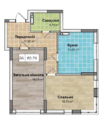 2-комнатная 63.7 м² в ЖК Ривьера от 23 000 грн/м², Киев