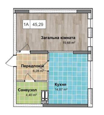 1-кімнатна 45.29 м² в ЖК Рів'єра від 28 000 грн/м², Київ