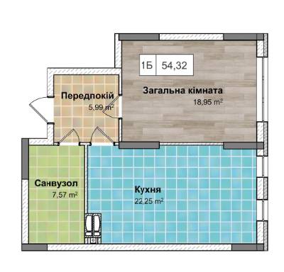1-комнатная 54.32 м² в ЖК Ривьера от 28 000 грн/м², Киев