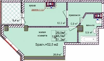1-кімнатна 51.3 м² в ЖК Aqua Marine від 19 750 грн/м², Одеса