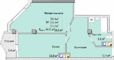1-комнатная 53.6 м² в ЖК Aqua Marine от 21 450 грн/м², Одесса