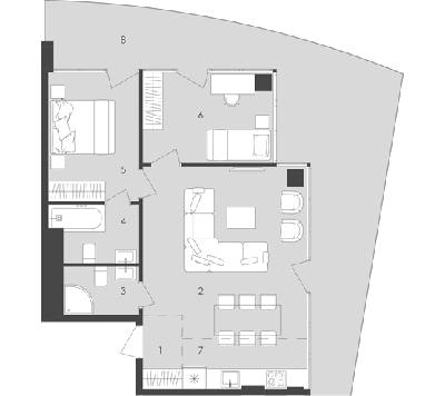 2-кімнатна 71.38 м² в  Aura Apart від 32 650 грн/м², Одеса