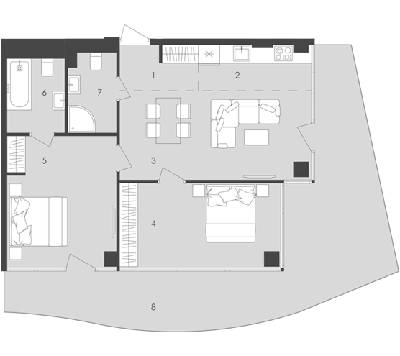 2-кімнатна 77.24 м² в  Aura Apart від 36 900 грн/м², Одеса