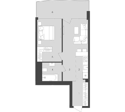 1-кімнатна 46.83 м² в  Aura Apart від 36 900 грн/м², Одеса