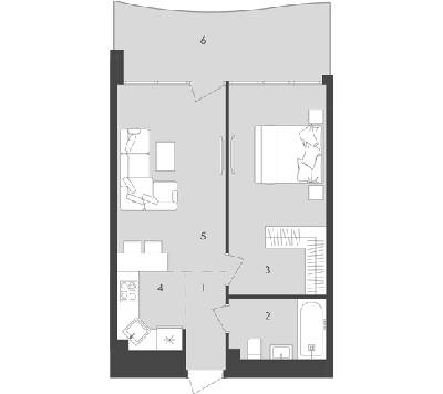 1-кімнатна 47.29 м² в  Aura Apart від 30 150 грн/м², Одеса