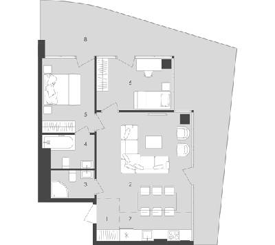 2-комнатная 72 м² в  Aura Apart от 36 900 грн/м², Одесса