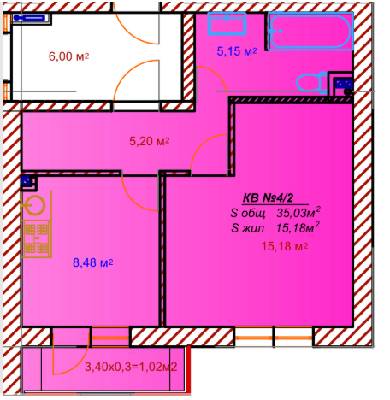 1-комнатная 35.03 м² в ЖК Австрийский от 13 450 грн/м², пгт Авангард