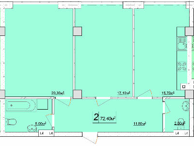 2-комнатная 72.4 м² в ЖК Club Marine от 18 350 грн/м², Одесса