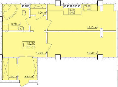 1-комнатная 56.6 м² в ЖК Club Marine от 18 300 грн/м², Одесса
