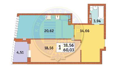 1-кімнатна 60.03 м² в ЖК Costa fontana від 33 000 грн/м², Одеса