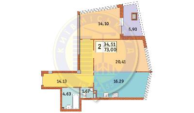 2-комнатная 73 м² в ЖК Costa fontana от 29 700 грн/м², Одесса
