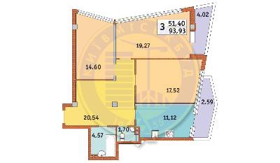 3-комнатная 93.93 м² в ЖК Costa fontana от 32 650 грн/м², Одесса