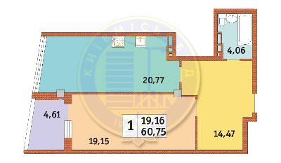 1-комнатная 60.45 м² в ЖК Costa fontana от застройщика, Одесса