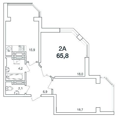 2-комнатная 65.8 м² в ЖК Новая Европа от 16 700 грн/м², с. Иличанка
