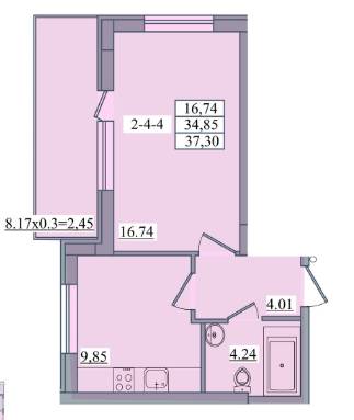 1-комнатная 37.3 м² в ЖК Platinum Residence от 32 950 грн/м², Одесса