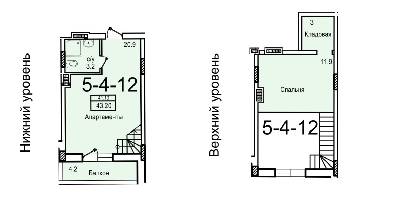 1-комнатная 43.2 м² в ЖК Smart от 12 900 грн/м², с. Крыжановка